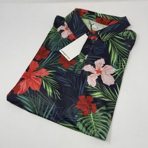 NWT Yatta Golf Floral Jungle Hibiscus Tropical Golf Polo Shirt Men's Size Medium
